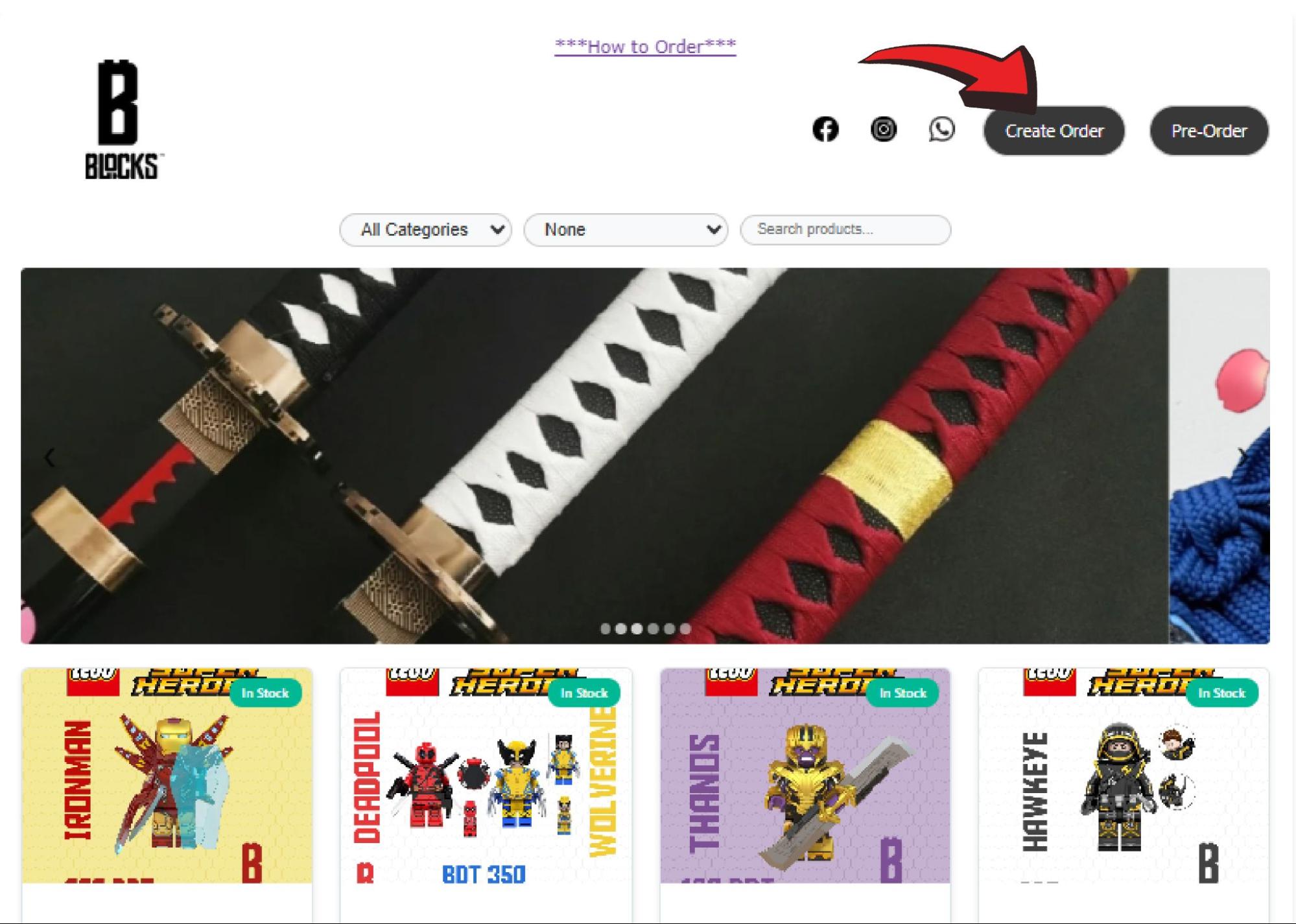 Create Order Screenshot